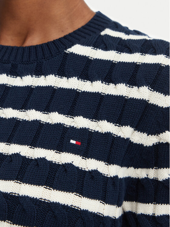 Tommy Hilfiger Tommy Hilfiger Džemper Cable Mid WW0WW38744 Tamnoplava Regular Fit