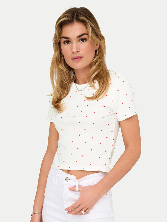 ONLY ONLY T-särk Fenja 15347986 Valge Slim Fit