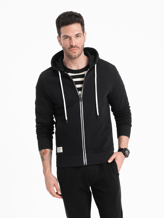 Ombre Ombre Mikina OM-SSBZ-0178 Černá Classic Fit