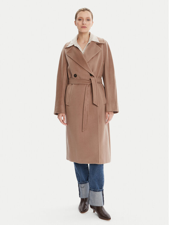 Weekend Max Mara Weekend Max Mara Volneni plašč Resina 2525016031 Rjava Regular Fit