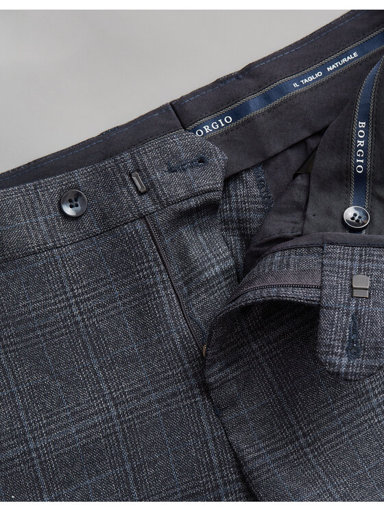 Borgio Borgio Spodnie garniturowe rapallo Szary Slim Fit