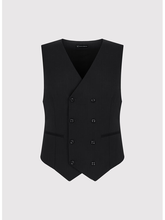 Pako Lorente Pako Lorente Kamizelka P24SF-8X-013 Czarny Slim Fit