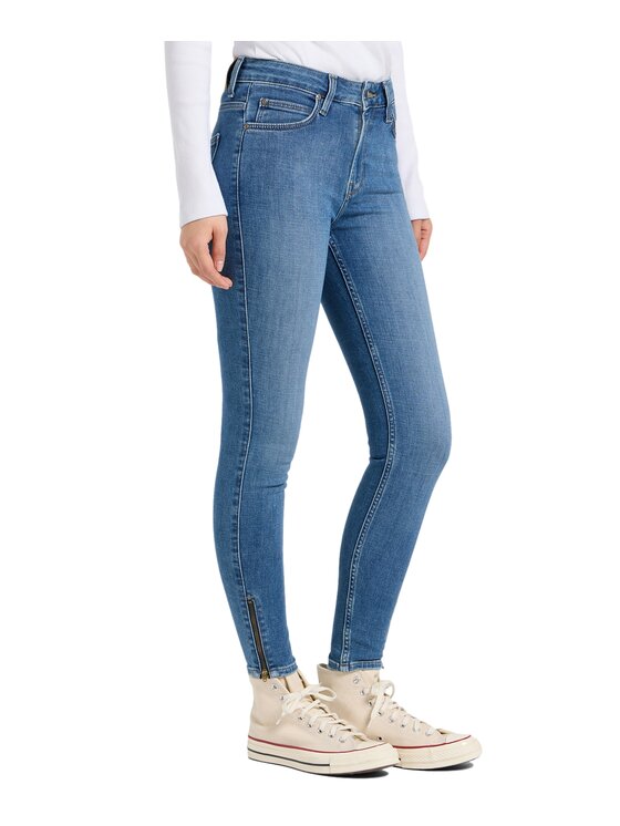 Lee Lee Jeansy Scarlett High Zip Niebieski Slim Fit