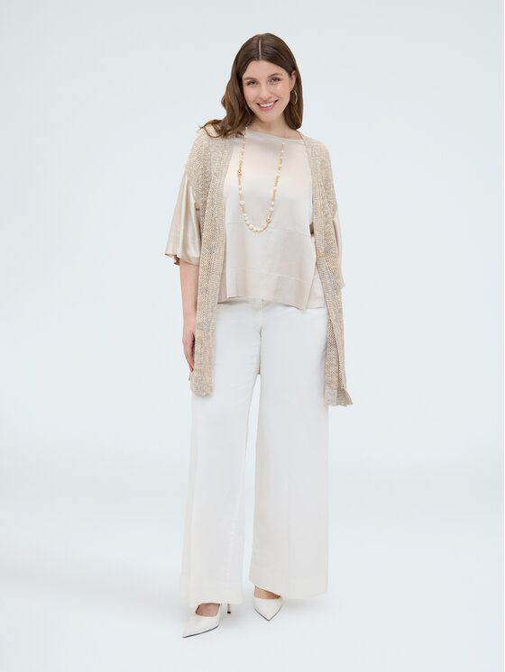 Fiorella Rubino Fiorella Rubino Kardigan M191E002180N002 Kremowy Slim Fit