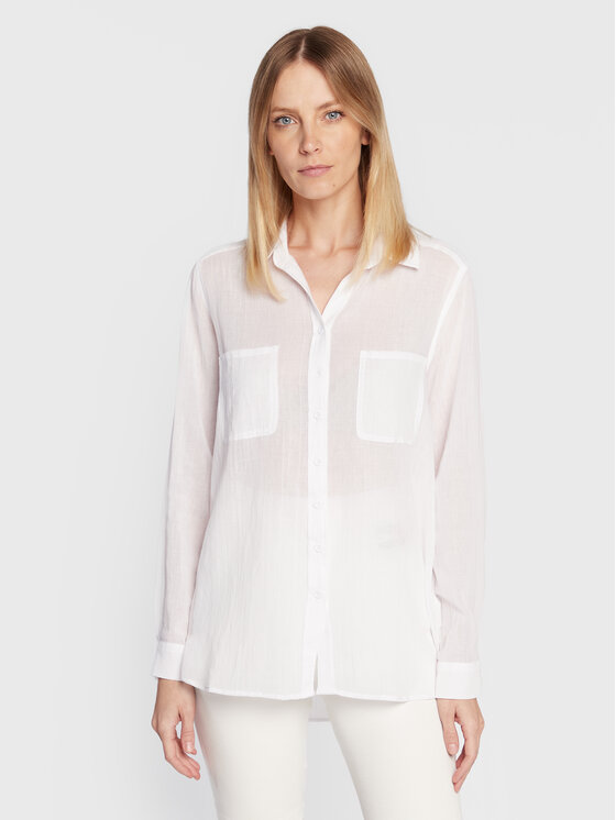 Seafolly Seafolly Camicia Beachedit 54795-TO Bianco Regular Fit