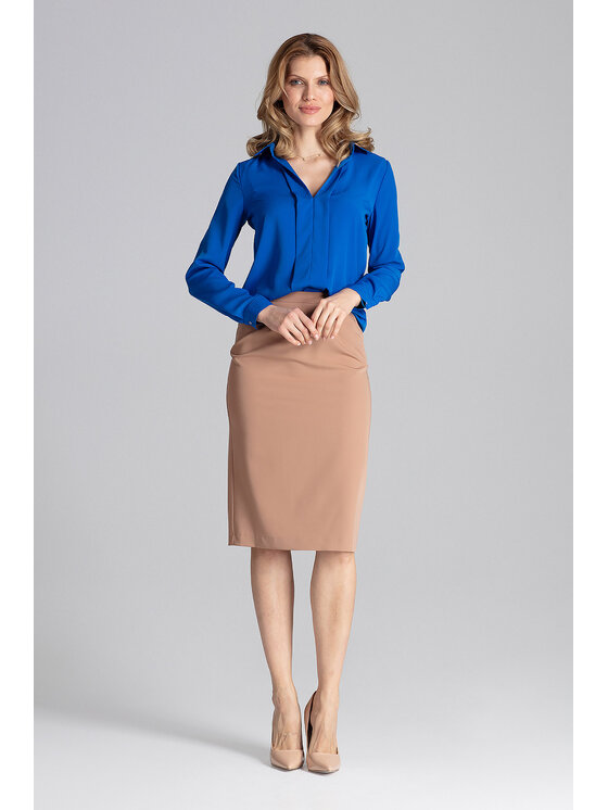 FIGL FIGL Koszula M621 Niebieski Loose Fit