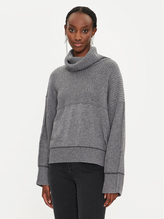 PINKO Pinko Rollkragenpullover Vigne 104056 A1A7 Grau Relaxed Fit