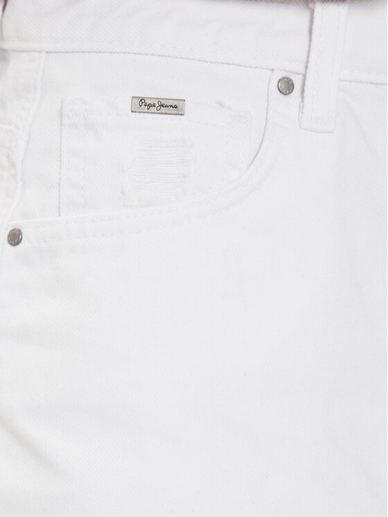Pepe Jeans Pepe Jeans Дънкови шорти A-Line Short Uhw PL801112TC1 Бял Slim Fit