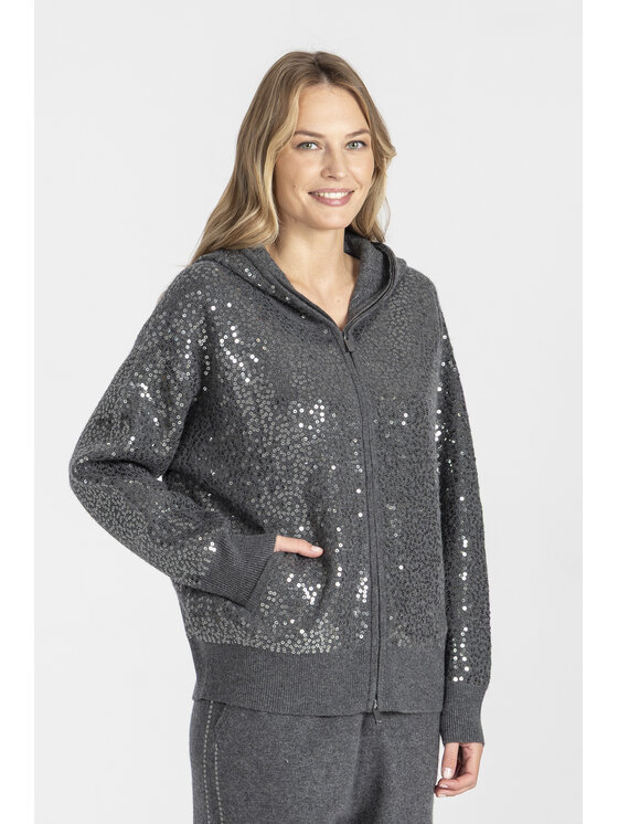 Deni Cler Milano Deni Cler Milano Bluza T-DC-W455-E5-90-80-1 Szary Loose Fit