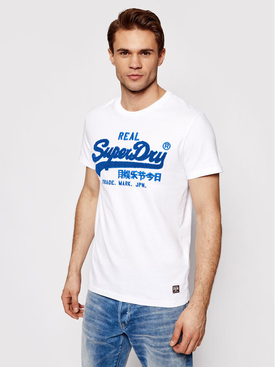 Superdry Superdry Tricou Vl Chenille Tee M1011005A Alb Regular Fit