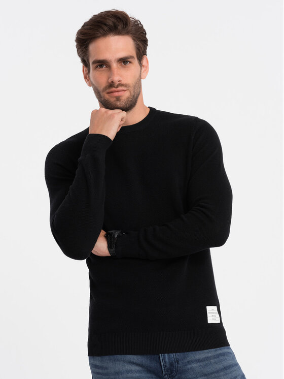 Ombre Ombre Svetr OM-SWSW-0104 Černá Fitting Fit