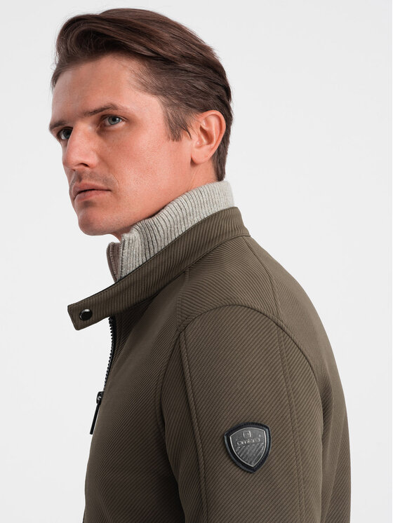 Ombre Ombre Bunda pro přechodné období OM-JANP-0138 Zelená Regular Fit