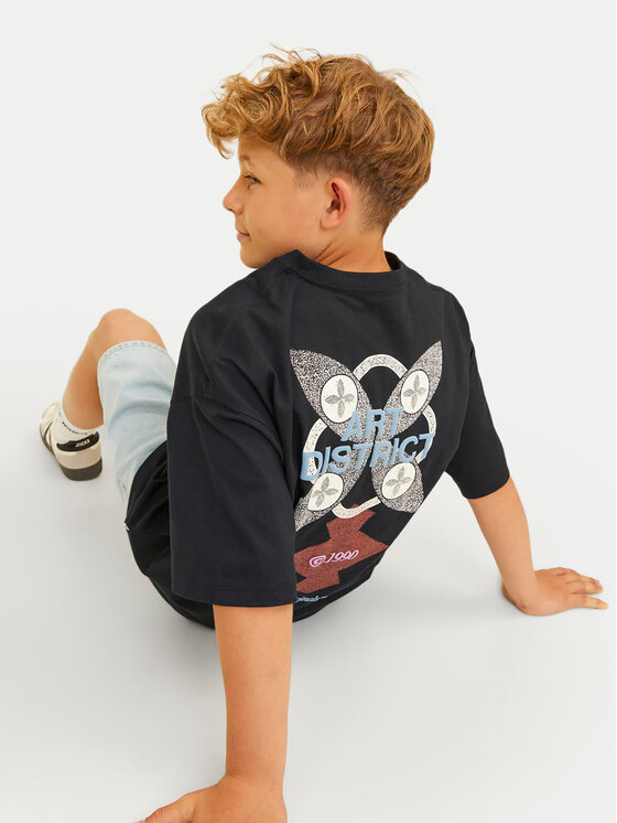 Jack&Jones Junior Jack&Jones Junior Marškinėliai Noho Back Graphic 12263186 Juoda Relaxed Fit