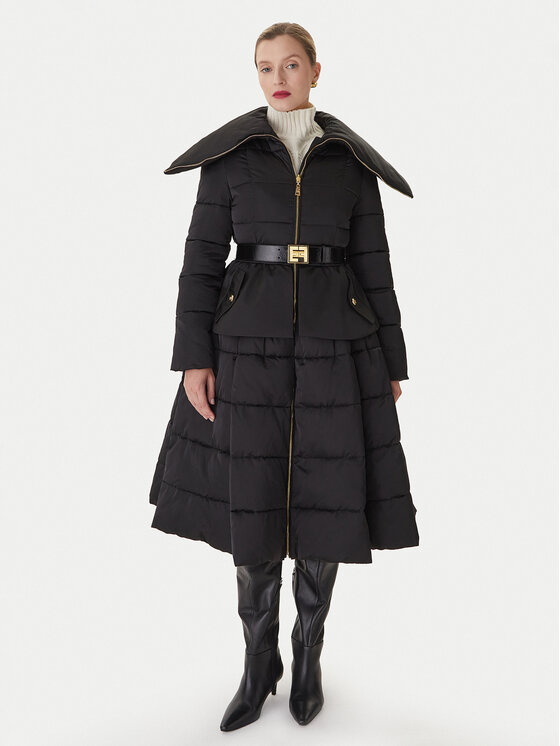 Elisabetta Franchi Elisabetta Franchi Télikabát PI-86Z-56E2-V790 Fekete Regular Fit
