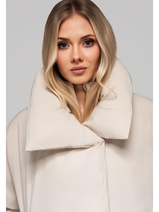 Ombre Ombre Kurtka damska OW-JALP-0101 Beżowy Regular Fit