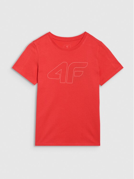 4F 4F T-shirt 4FJRAW25TTSHM3261-62S Rosso Regular Fit