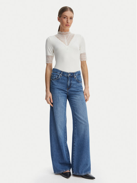 ONLY ONLY Bluză Tilde 15335353 Alb Slim Fit