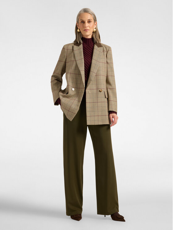 Elena Mirò Elena Mirò Spodnie materiałowe P813Z000211N035 Zielony Flare Fit