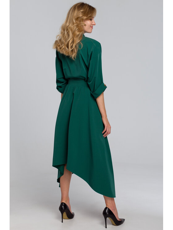 Makover Makover Večerní šaty K086 Zelená Regular Fit