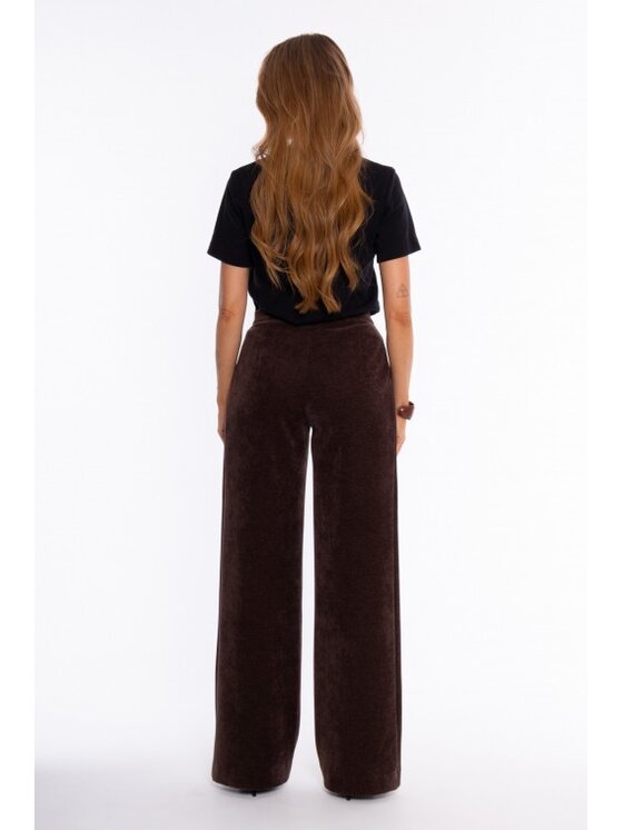 Made of Emotion Made of Emotion Spodnie materiałowe M932 Brązowy Wide Leg