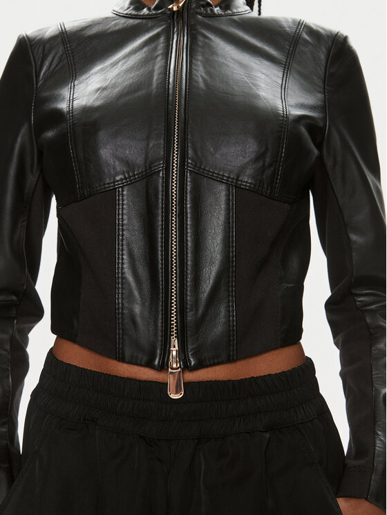 PINKO Pinko Kurtka skórzana Giano Giubbino. 103010 A1KB Czarny Regular Fit