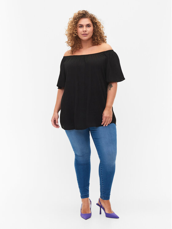 Zizzi Zizzi Bluzka V00040S Czarny Loose Fit