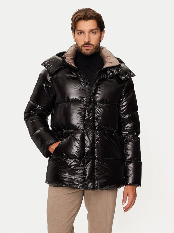 Hetregó Hetregó Пухено яке Justin 8N562 Черен Regular Fit