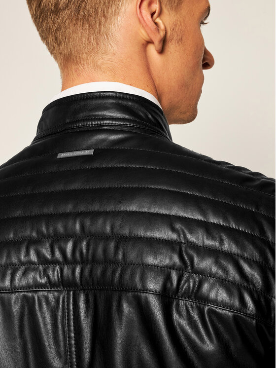 Armani Exchange Armani Exchange Bunda z imitace kůže 6HZB09 ZNNFZ 1200 Černá Regular Fit