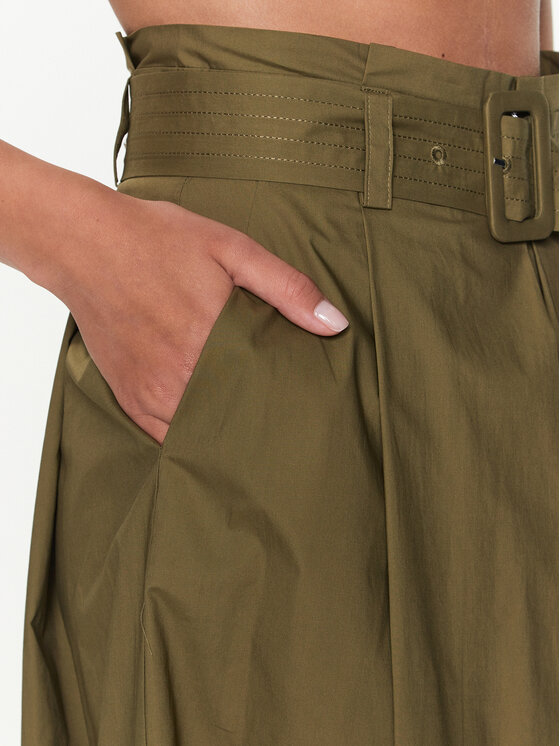 TWINSET TWINSET Pantalon scurți din material 231TT2085 Verde Regular Fit
