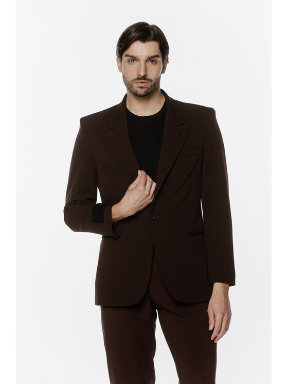 Pilawski Pilawski Marynarka MARYNARKA BRĄZOWA MĘSKA Brązowy Slim Fit
