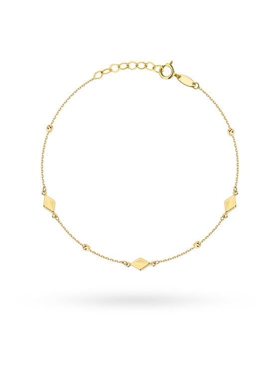 Fugart Fugart Bransoletka Bransoletka złota diamentowane kulki i romby FUG2-31-B00855-2 Złoty