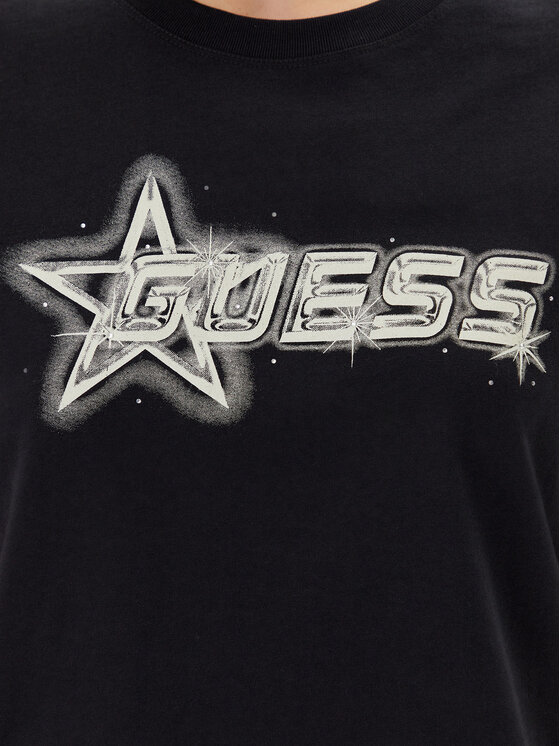Guess Guess Marškinėliai V5GI12 K9RM1 Juoda Boxy Fit