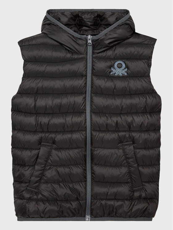 United Colors Of Benetton Gilet 2TWDCJ007 Nero Regular Fit Modivo