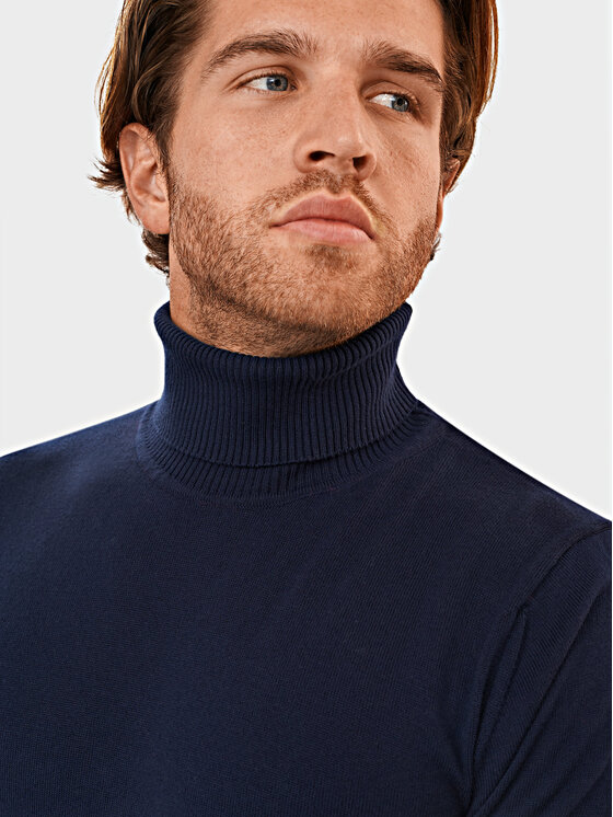 Evenemen Evenemen Sweter Golf Granatowy Slim Fit