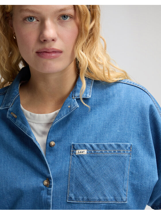 Lee Lee Koszula jeansowa 112378744 Niebieski Relaxed Fit