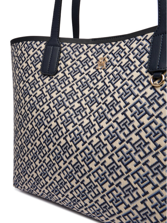Tommy Hilfiger Tommy Hilfiger Τσάντα Th Icon Tote Jacquard AW0AW18889 Μπλε