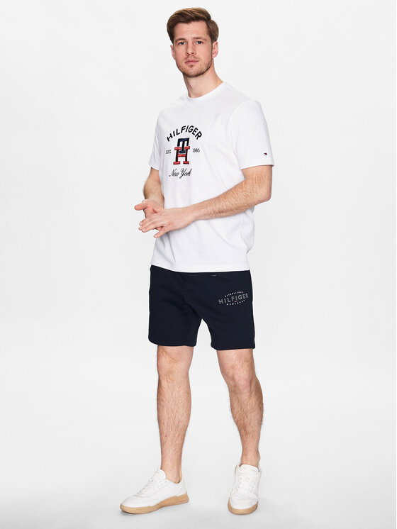 Tommy Hilfiger Tommy Hilfiger Szorty sportowe Curve Logo MW0MW30014 Granatowy Regular Fit