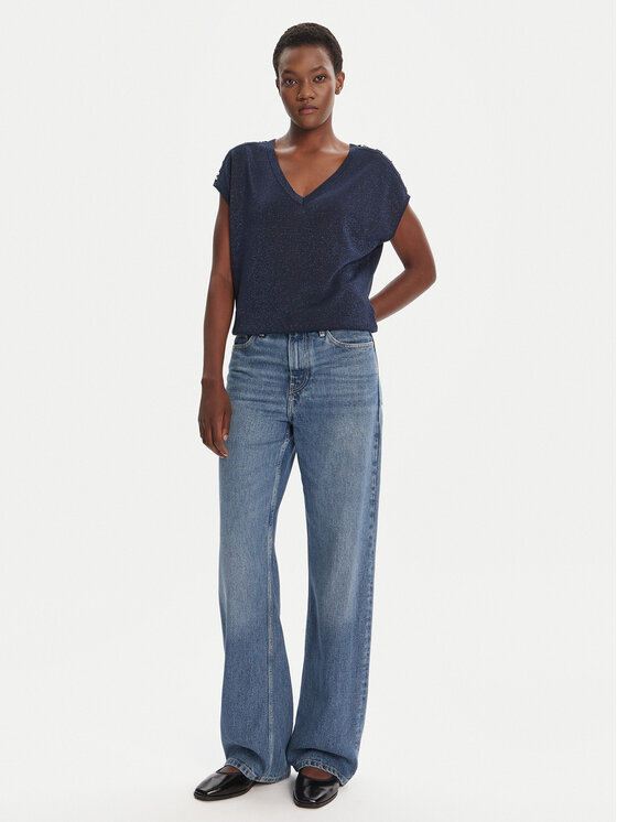 Morgan Morgan Bluse 242-MRING Dunkelblau Relaxed Fit