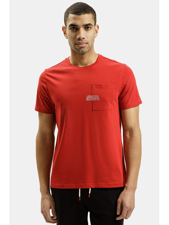 Cross Jeans Cross Jeans T-Shirt 16059-007 Czerwony Regular Fit