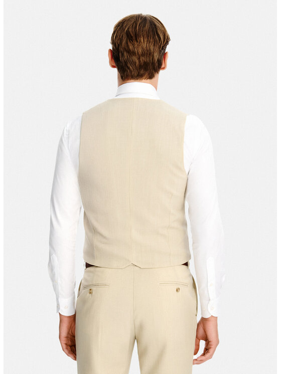 Pako Lorente Pako Lorente Kamizelka garniturowa P26SP-8G-022 Beżowy Slim Fit