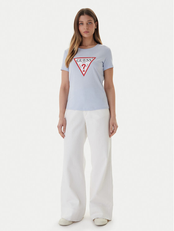 Guess Guess T-Shirt W1YI1B I3Z14 Světle modrá Regular Fit
