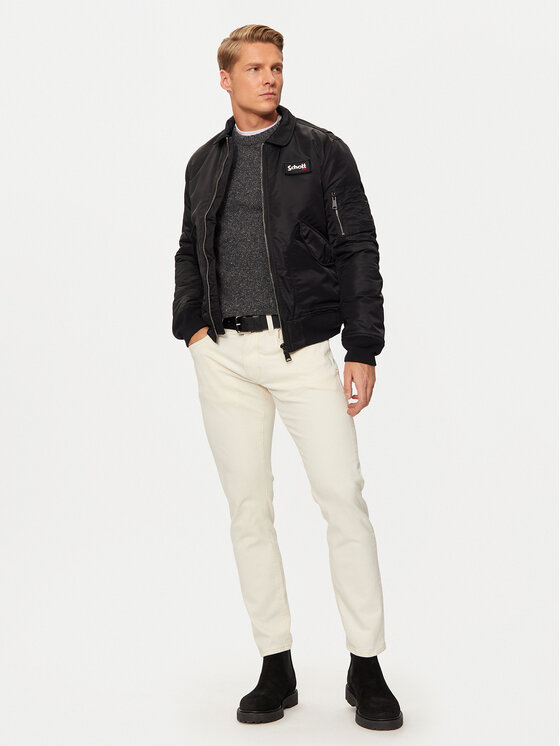 Schott NYC Schott NYC Kurtka bomber 210100RS Czarny Regular Fit
