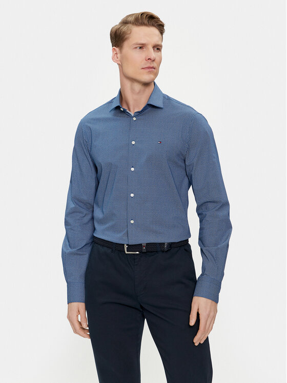 Tommy Hilfiger Košeľa MW0MW34629 Modrá Slim Fit