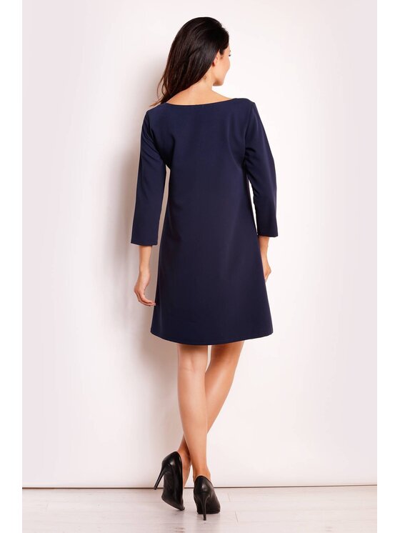 Infinite You Infinite You Sukienka codzienna M111 Granatowy Basic Fit