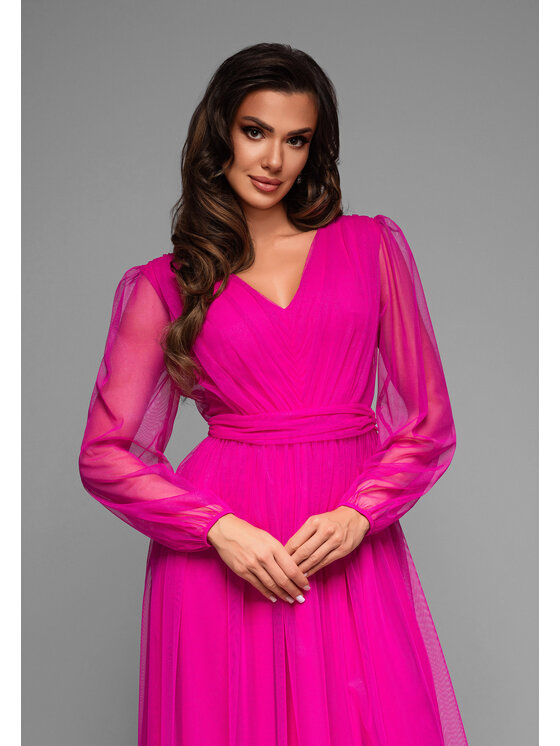 Ombre Ombre Sukienka koktajlowa LA-OM-DLR007 Różowy Regular Fit