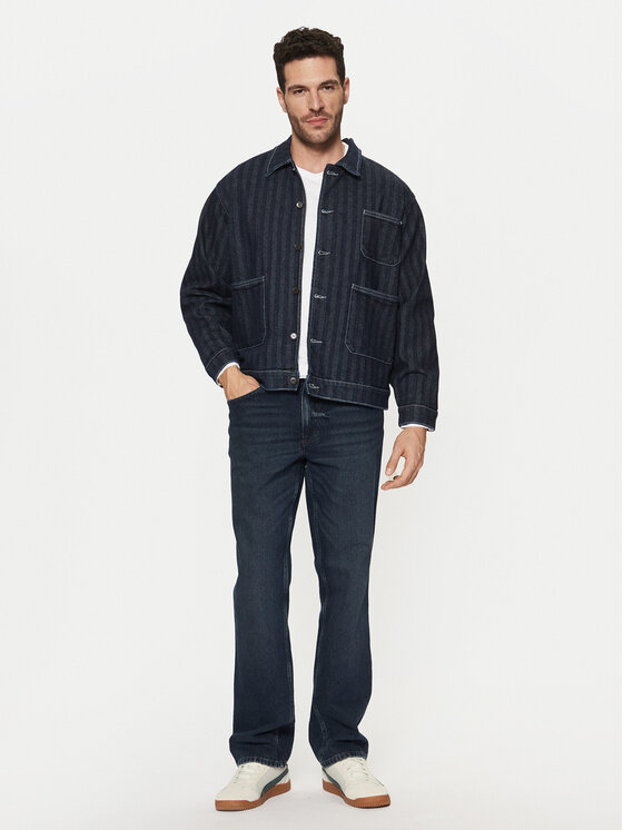 Mustang Mustang Jeans jakna Monowi 1015900 Mornarsko modra Boxy Fit