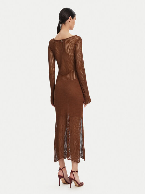Fracomina Fracomina Úpletové šaty FS25SD5004K514O7 Hnedá Slim Fit