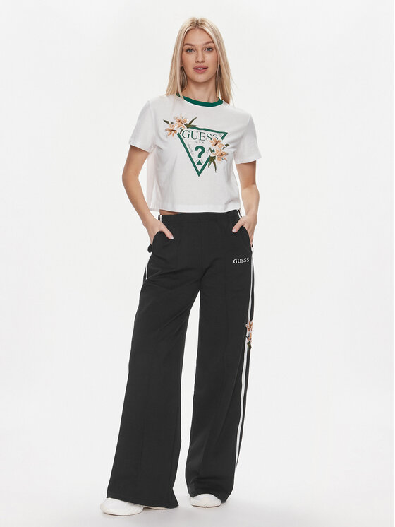 Guess Guess T-krekls Zoey V4GI02 K46D1 Balts Boxy Fit
