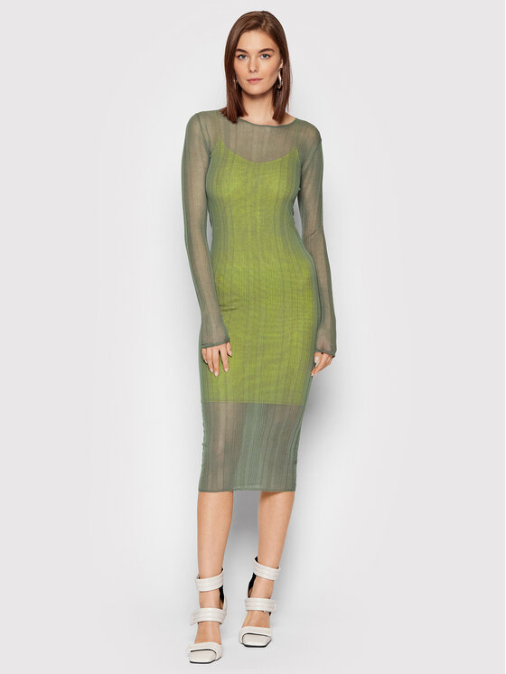 Patrizia Pepe Patrizia Pepe Φόρεμα καθημερινό 8A0956/K004-J2U4 Πράσινο Slim Fit