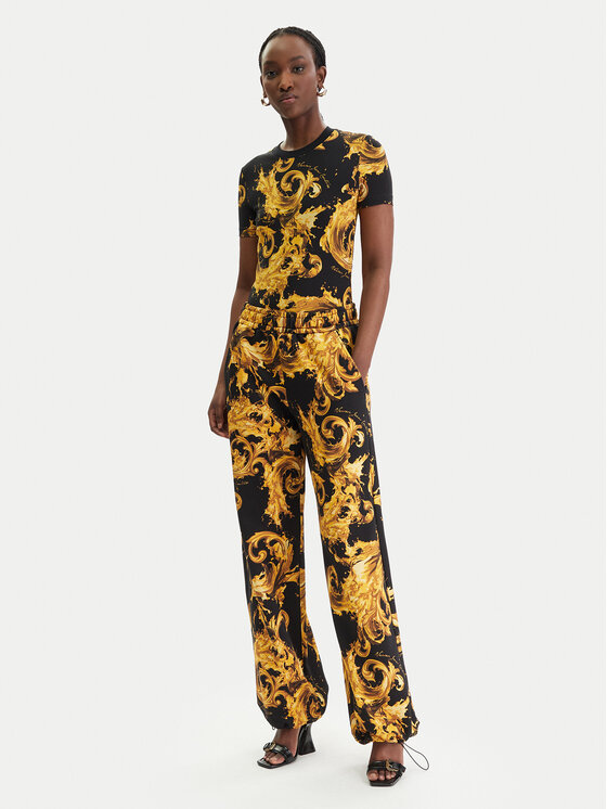 Versace Jeans Couture Versace Jeans Couture Tričko 80HAH608 JS553 Čierna Regular Fit